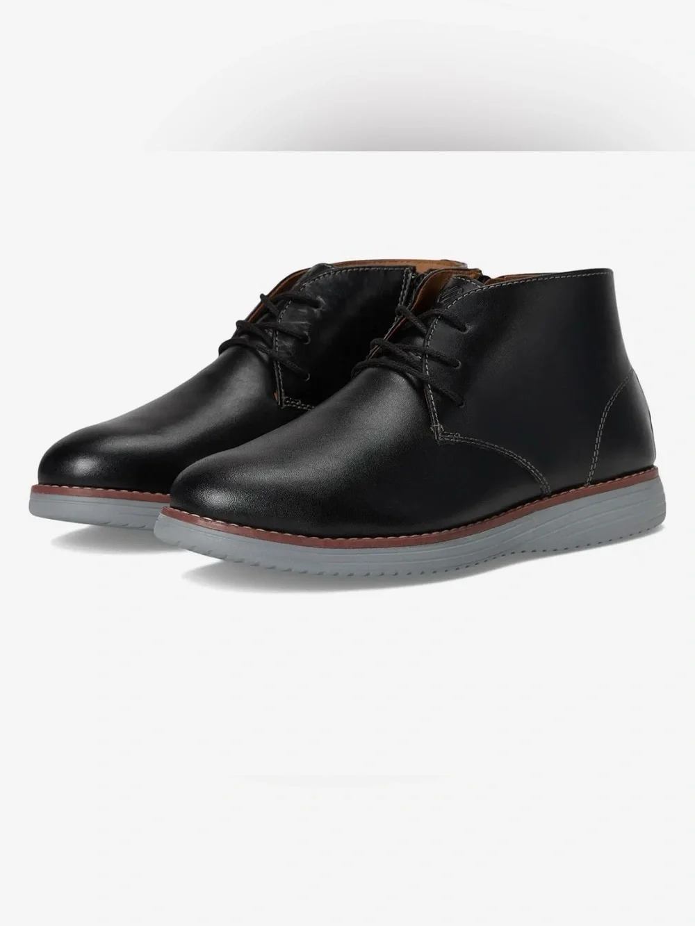Boy's Johnston & Murphy Black Leather Upton Chukka.